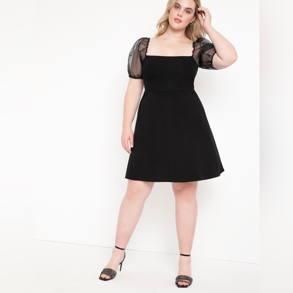 Organza Sleeve Mini Dress